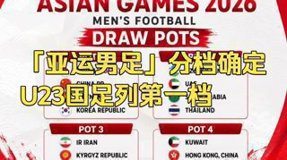 亚运男足分档确定，U23国足列第一档